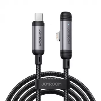 JOYROOM Type-C na Lightning EnjoyX Series 90° kábel A56, 30W, 480Mbps, 1,2m, čierny (S-A56)