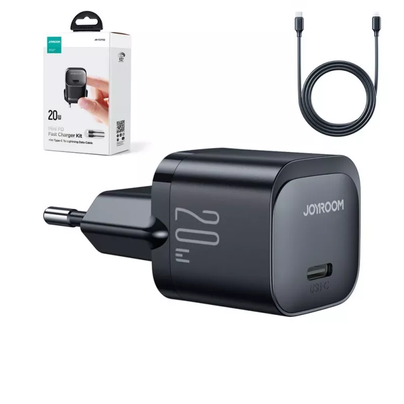 Joyroom USB-C 20W PD mini nabíjačka s káblom USB-C na Lightning - čierna