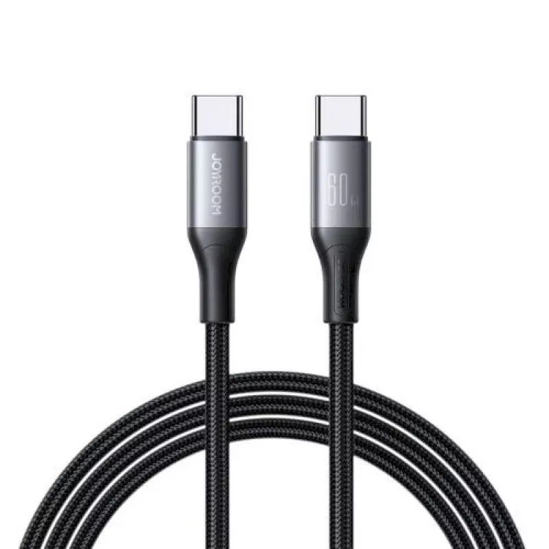 JOYROOM USB-C na USB-C Flash Series kábel A28 60W PD rýchle nabíjanie 480Mbps synchronizácia dát 2m čierna