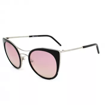 JPLUS Woman JP3038-01 slnečné okuliare – čierny acetátový rám, sivé polykarbonátové šošovky, ochrana UV400, 51/25/145 mm