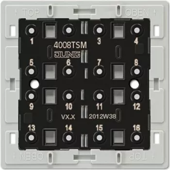 Jung 4008 TSM tlačidlový modul, 1-pólový, 250 V AC, 10 A, skrutkové svorky, podomietkový, biely