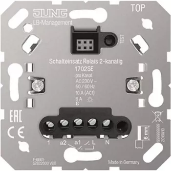JUNG Reléový spínací modul, 2-kanálový, 230 V AC, bezpotenciálové NO kontakty, 10 A 1702SE
