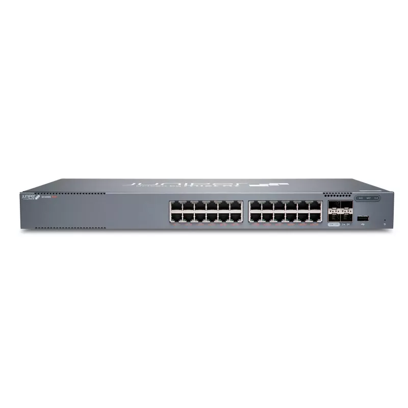 Juniper EX Series EX4000-24P switch - L3 Managed - 24 portov Gigabit PoE+ - 4x 10GbE SFP+ uplinky - rackmount 1U