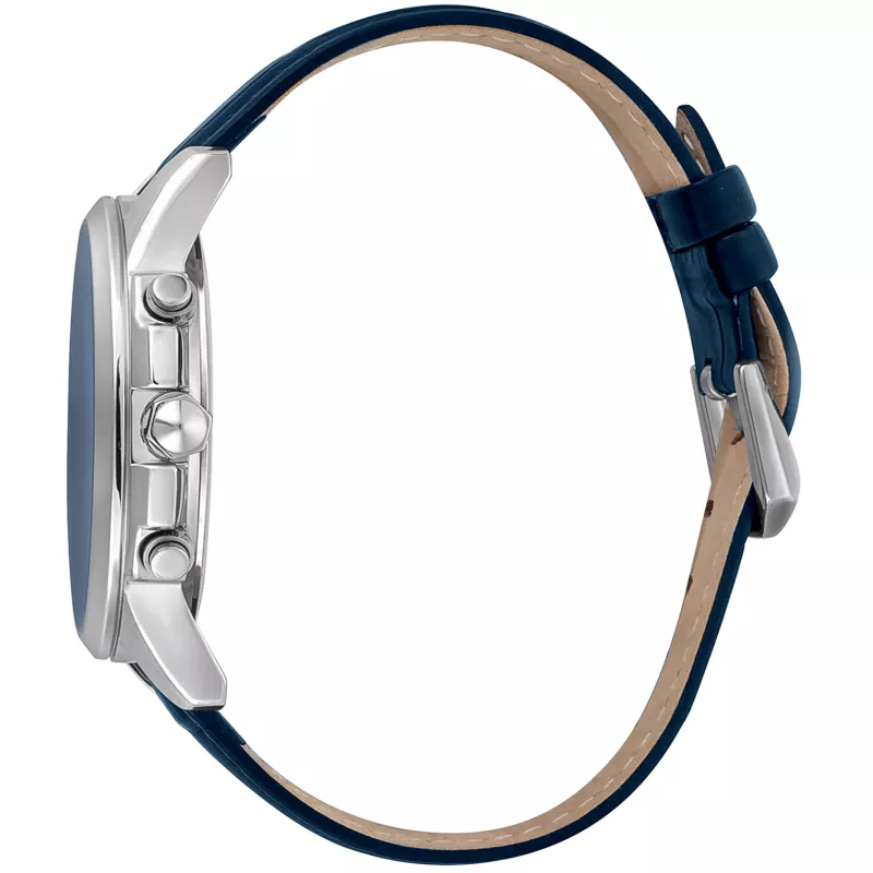 JUST CAVALLI MAN JC1G175L0225 42mm modrý ciferník kožený remienok quartz hodinky