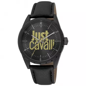 JUST CAVALLI MAN JC1G207L0035 42mm modrý ciferník kožený remienok hodinky