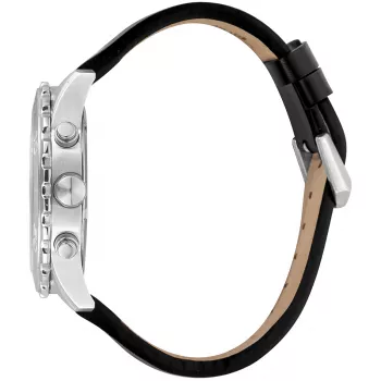 JUST CAVALLI MAN JC1G214L0015 46mm quartz analógové hodinky čierny ciferník čierny kožený náramok