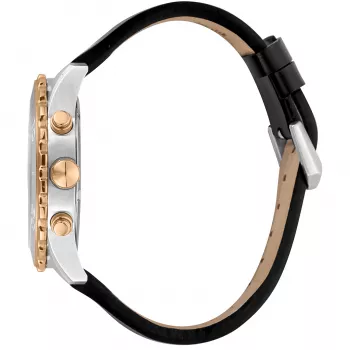 JUST CAVALLI MAN JC1G214L0025 42 mm quartz analógové hodinky čierny ciferník kožený remienok