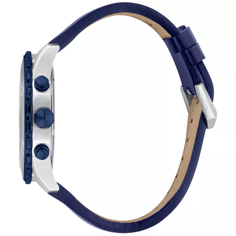JUST CAVALLI MAN JC1G214L0045 44 mm modrý ciferník kožený remienok hodinky