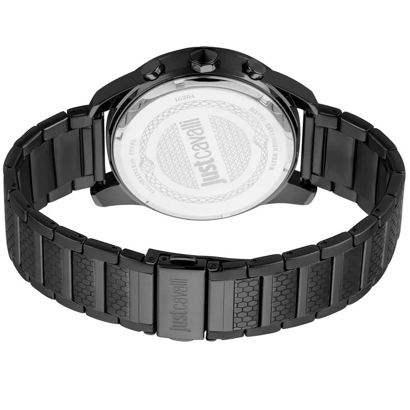 JUST CAVALLI pánske hodinky JC1G204M0065 44 mm modrý ciferník nerezový oceľový mesh náramok