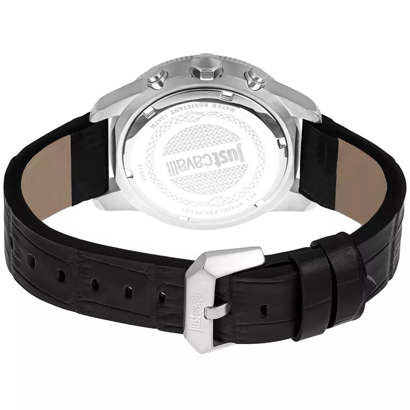 JUST CAVALLI MAN hodinky JC1G215L0015 42 mm čierny ciferník kožený remienok