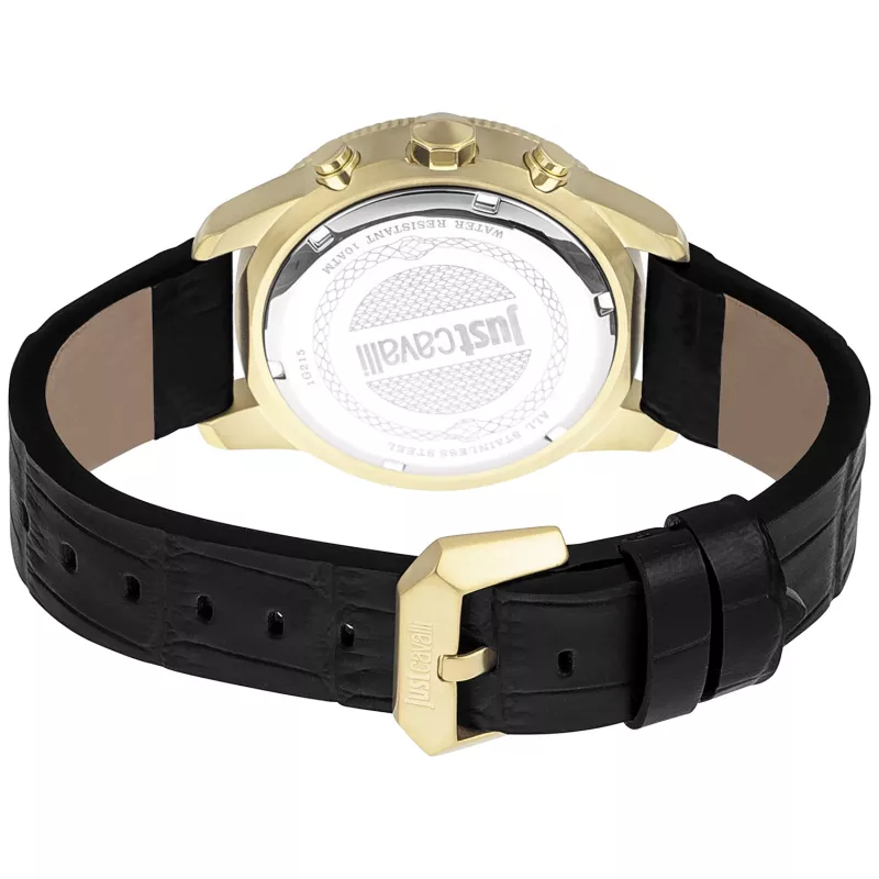 JUST CAVALLI MAN hodinky JC1G215L0025 (42mm) - čierny ciferník, kožený remienok