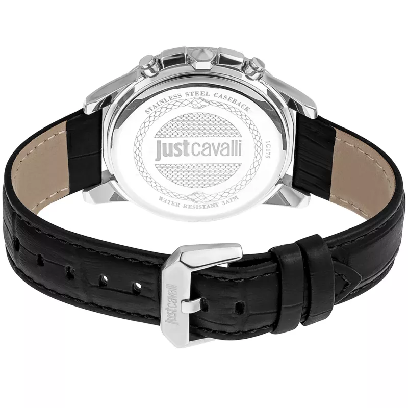 JUST CAVALLI pánske quartz hodinky JC1G175L0215 42mm modrý ciferník kožený remienok