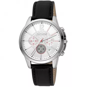 JUST CAVALLI pánske quartz hodinky JC1G175L0215 42mm modrý ciferník kožený remienok