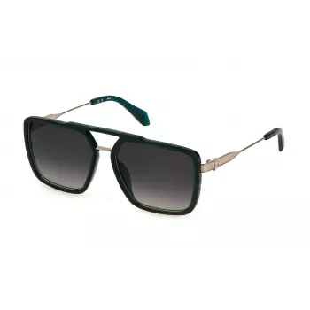 JUST CAVALLI pánske slnečné okuliare SJC040-580G61 - geometrický plný plastový rám s polykarbonátovými sklami, UV400 ochrana, šírka skla 58 mm