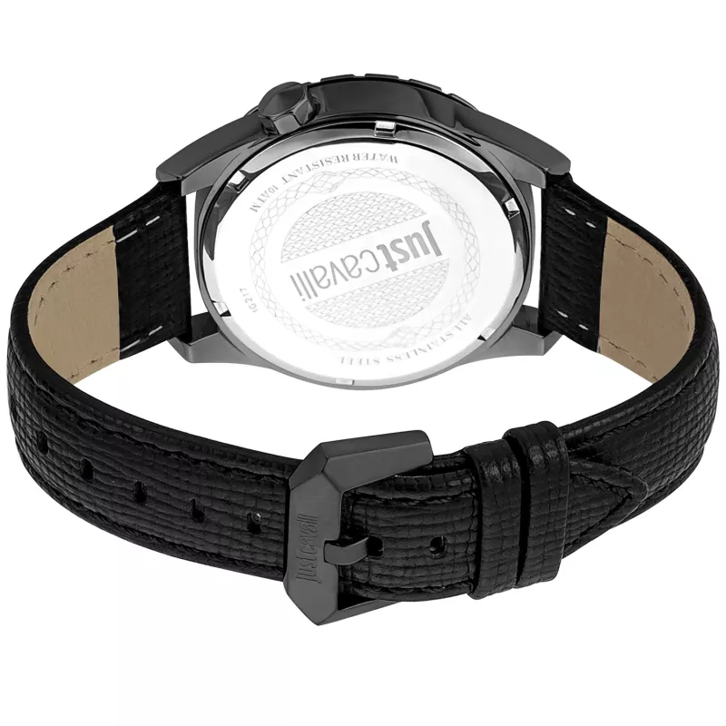 Just Cavalli pánske hodinky JC1G217L0045 42mm čierny ciferník kožený remienok
