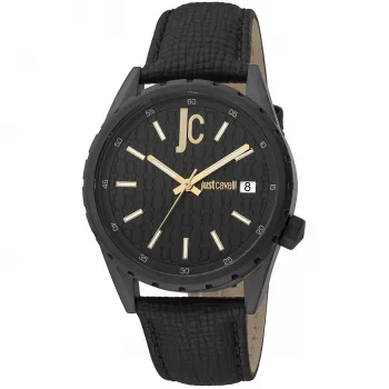 Just Cavalli pánske hodinky JC1G217L0045 42mm čierny ciferník kožený remienok