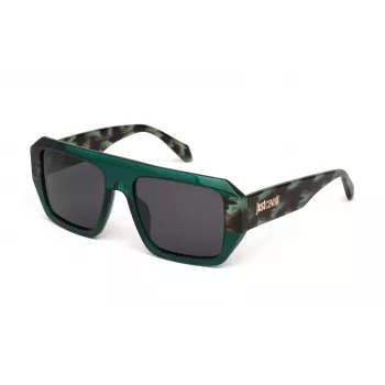 JUST CAVALLI unisex obdĺžnikové slnečné okuliare SJC101V5507LG Havana acetát hnedé gradientové šošovky 55/18/145 mm
