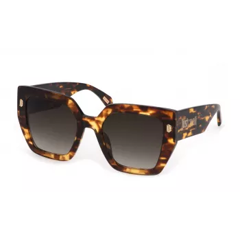JUST CAVALLI dámske slnečné okuliare SJC021-530743 havana acetátový rám hnedá gradientová šošovka 53 mm