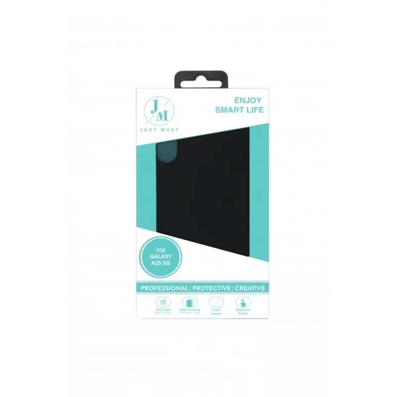 JUST MUST JM Regular Defense silikónové puzdro pre Samsung Galaxy A25 - čierne