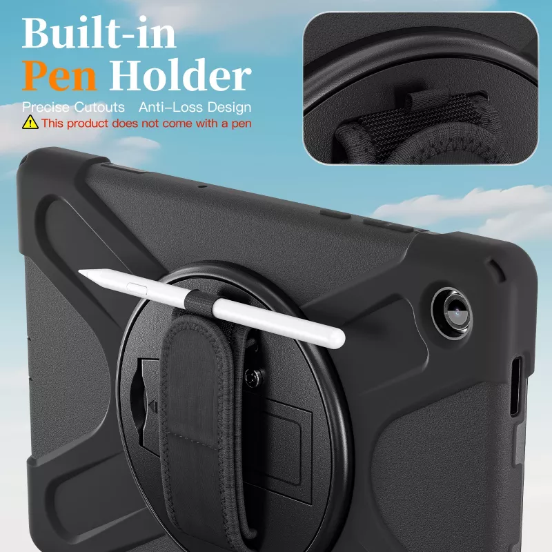 JUST MUST JM Rugged Case Grip pre Samsung Galaxy Tab A11+ s popruhom na nosenie čierna