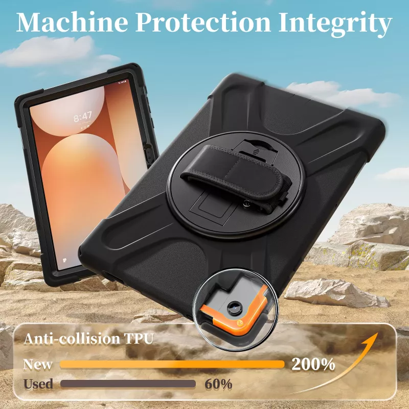 JUST MUST JM Rugged Case Grip pre Samsung Galaxy Tab A11+ s popruhom na nosenie čierna