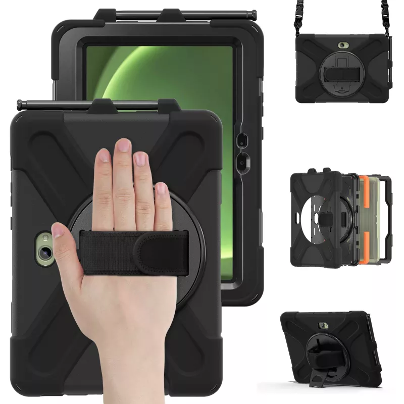 JUST MUST JM Rugged Case Grip pre Samsung Galaxy Tab Active Pro/Active4 Pro/Active5 Pro s rukoväťou čierna