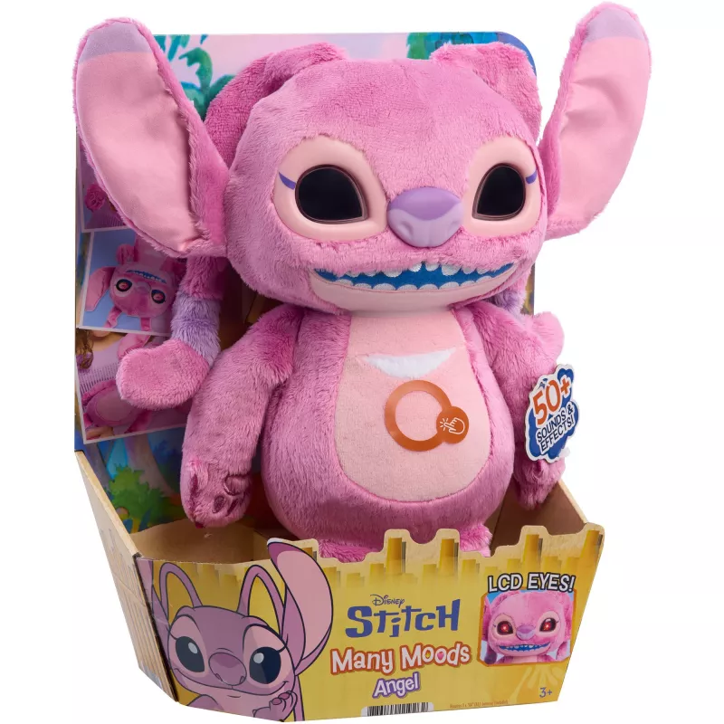 Just Play Disney Stitch Many Moods Angel plyšová hračka - ružová - 17,8 cm