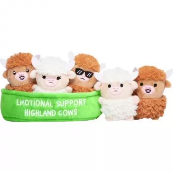 Just Play Emotional Support Highland Cow plyšová hračka - hnedá, 25 cm
