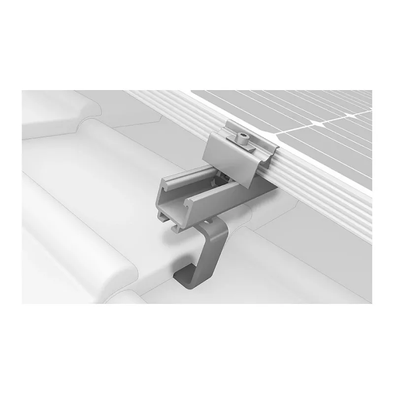 K2 Systems 1000001 strešný hák pre škridlové strechy, nerezová oceľ, základná doska 150x60x5 mm, rameno 30x6 mm