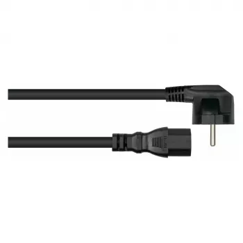 KABELMEISTER uhlový Schuko na IEC C15 napájací kábel 0,5 m čierny