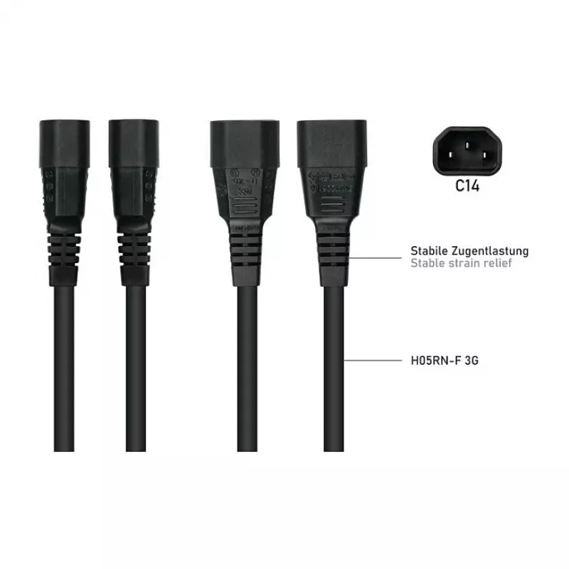 Kabelmeister IEC C14 na C15 napájací kábel 3m (SK1450-S030) – čierny