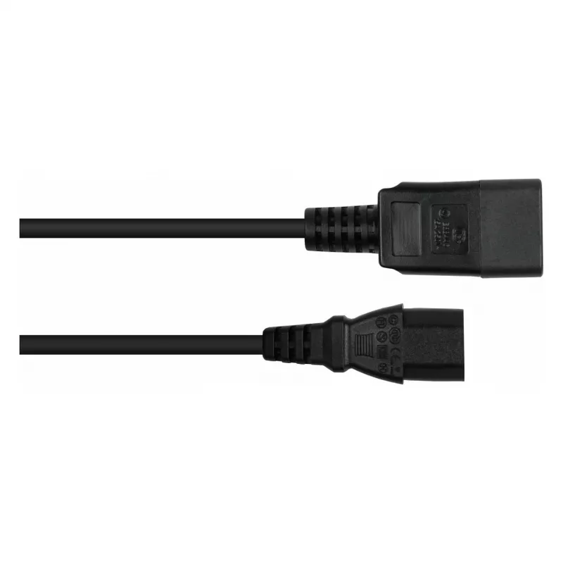 Kabelmeister IEC C20 na C13 predlžovací kábel, čierny, 1m