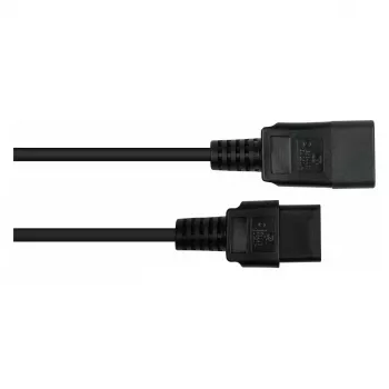 Kabelmeister IEC predlžovací kábel C20 na C19 – 2 m, čierny