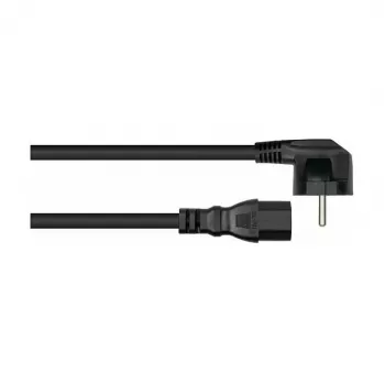 Kabelmeister Schuko napájací kábel s 90° uhlovým konektorom na IEC C15, čierny, 1,8 m