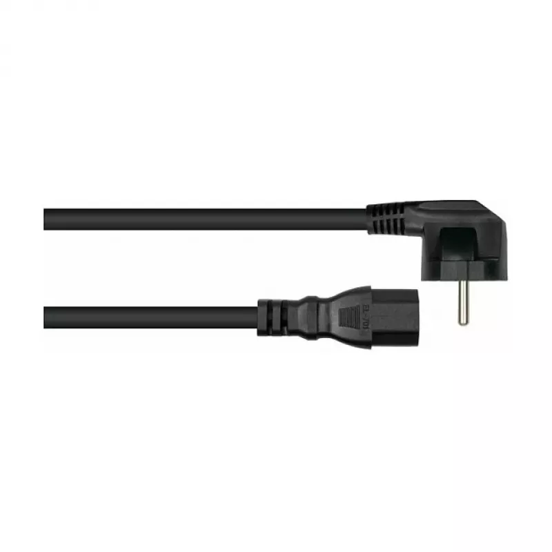 Kabelmeister Schuko napájací kábel s 90° uhlovým konektorom na IEC C15, čierny, 1,8 m