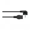Kabelmeister SK0190-S030 90° rohový Schuko na IEC C19 napájací kábel, 3m, čierny