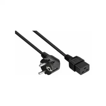 Kabelmeister SK0190-S050 Schuko napájací kábel, 90° zahnutý CEE 7/7 na C19, 5 m, čierny