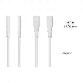 KABELMEISTER SK0877-W003 napájací rozbočovací kábel IEC C8 na 2x IEC C7, 0,3 m, čierny