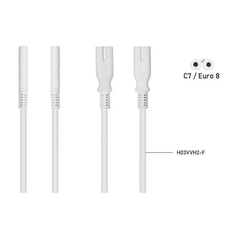 KABELMEISTER SK0877-W003 napájací rozbočovací kábel IEC C8 na 2x IEC C7, 0,3 m, čierny