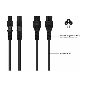 Kabelmeister SK6505-S018 napájací kábel - taliansky typ I konektor samec na IEC C5, čierny, 1,8m
