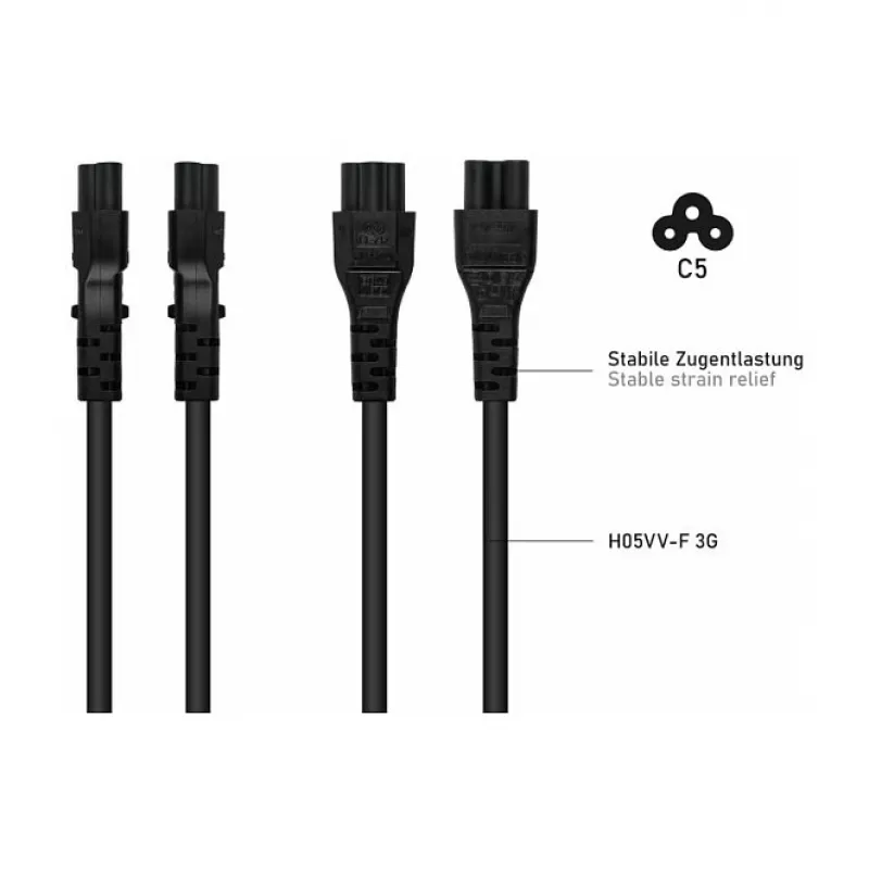 Kabelmeister SK6505-S018 napájací kábel - taliansky typ I konektor samec na IEC C5, čierny, 1,8m