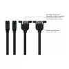 Kabelmeister USB 2.0 predlžovací kábel, Type-A konektor samec na panel-mount Type-A konektor samica, 1 m, čierny