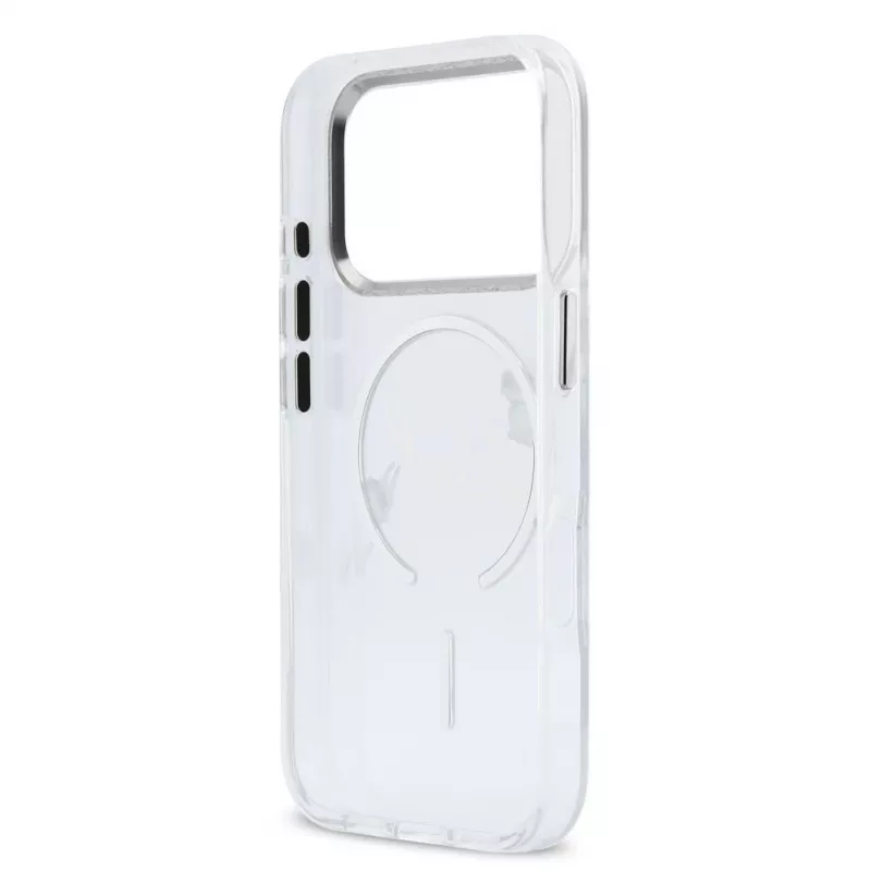 Karl Lagerfeld IML Karl Script Logo MagSafe tvrdé puzdro pre Apple iPhone 18 Pro, priehľadné