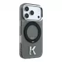 Karl Lagerfeld iPhone 18 Pro / 17 Pro MagSafe IML Ring Stand 360 Kameo Metal puzdro - čierne