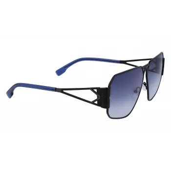 KARL LAGERFELD KL339S-1 unisex hranaté slnečné okuliare - čierny rám, sivé sklá, 61 mm