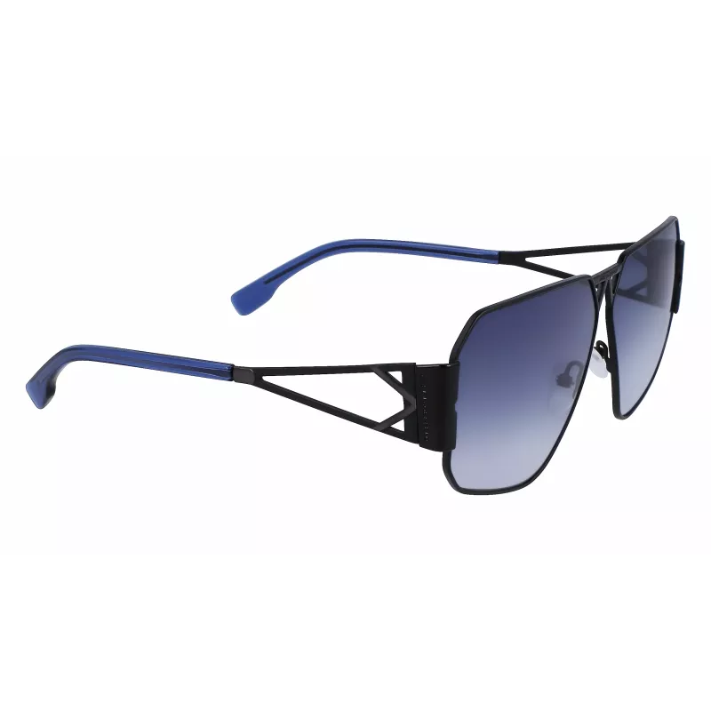 KARL LAGERFELD KL339S-1 unisex hranaté slnečné okuliare - čierny rám, sivé sklá, 61 mm