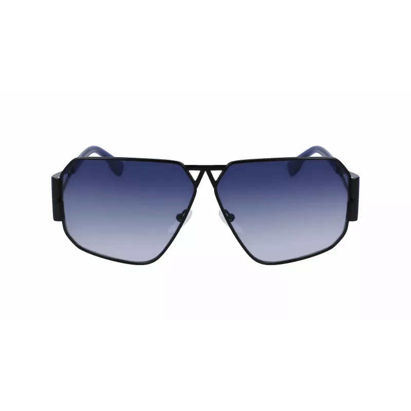 KARL LAGERFELD KL339S-1 unisex hranaté slnečné okuliare - čierny rám, sivé sklá, 61 mm