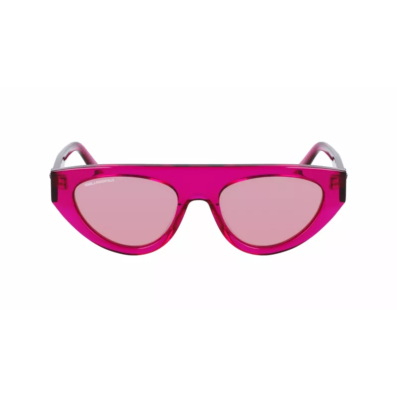 KARL LAGERFELD KL6043S-86 dámske hranaté acetátové slnečné okuliare čierna/sivá 52 mm
