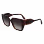 KARL LAGERFELD KL6098SN-240 dámske hranaté acetátové slnečné okuliare - hnedý Havana rám, hnedé gradientové sklo - 52/19/140 mm