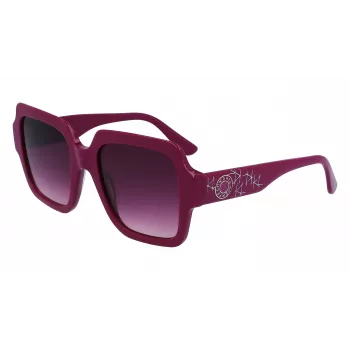 KARL LAGERFELD KL6104SR-501 Dámske hranaté slnečné okuliare čierna/sivá 53 mm